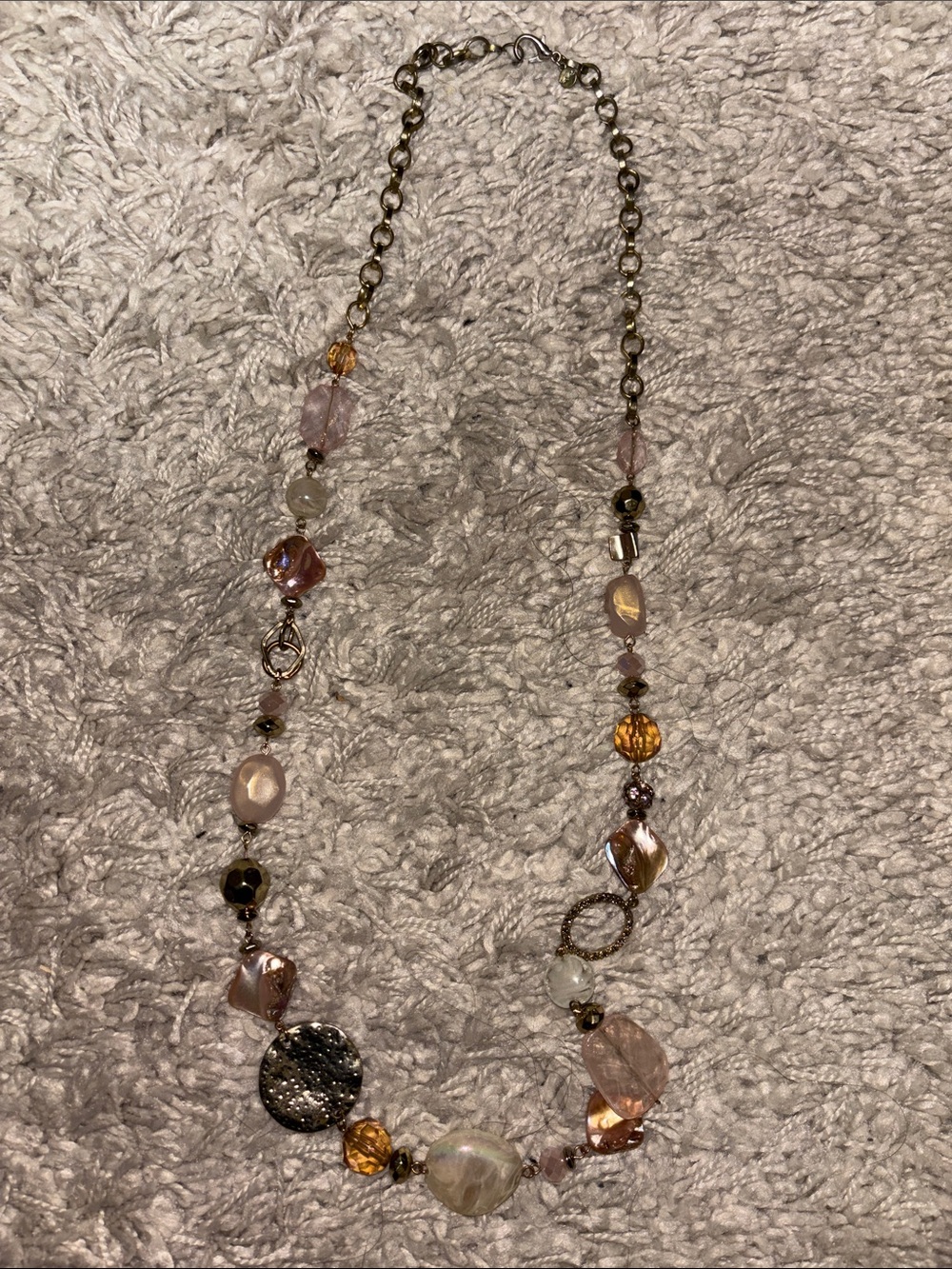Ruby Rd. Mixed Pink and Gold Beaded Necklace